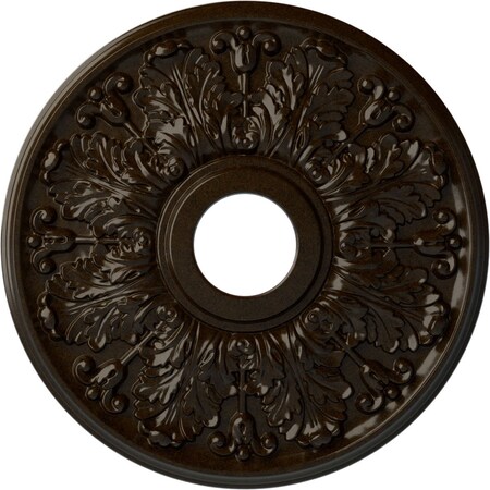 Ekena Millwork Apollo Ceiling Medallion (Fits Canopies up to 5 5/8"), 16 1/2"OD x 3 5/8"ID x 1 1/8"P, Bronze CM16APBZS